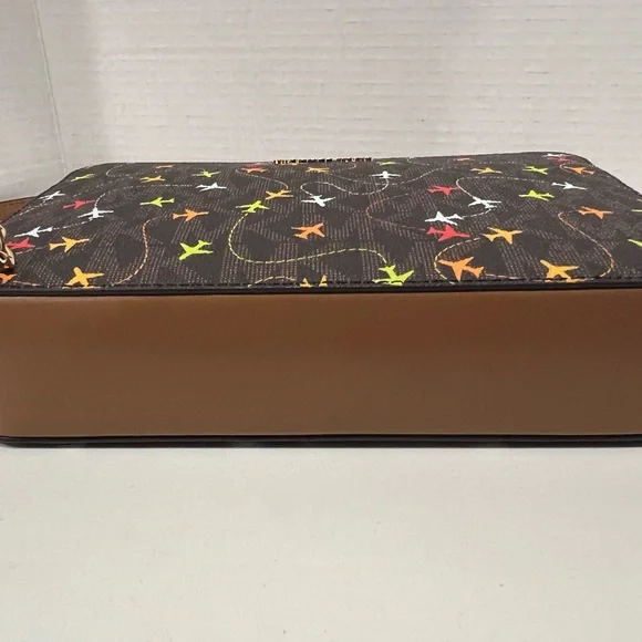 MICHAEL KORS JET SET BROWN MULTI EAST WEST AIRPLANES CROSSBODY BAG - Picture 7 of 9